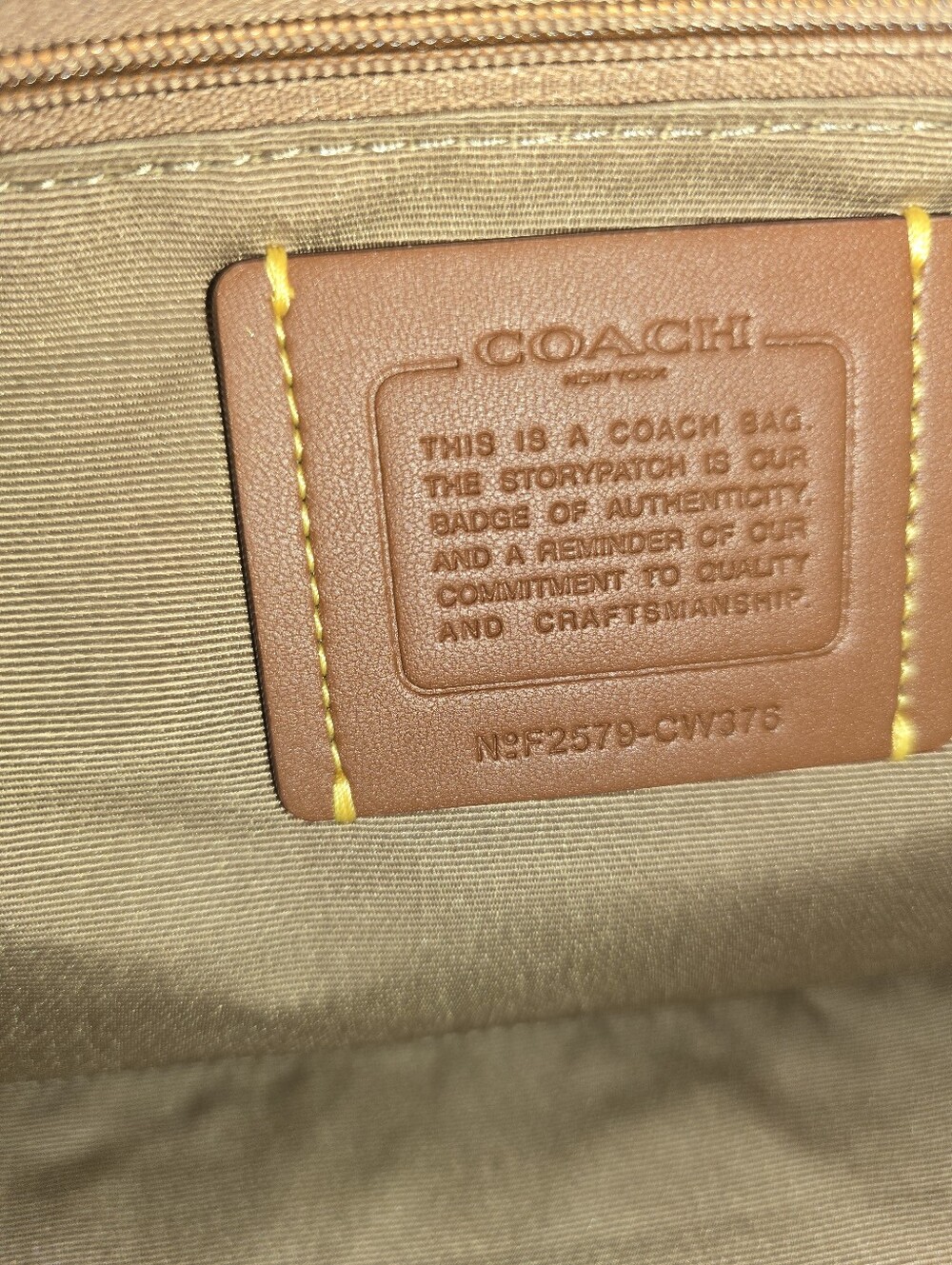 Coach Rowan Satchel Model CW376 Sand/Taupe Zip Top. NWT. - Picture 7 of 13
